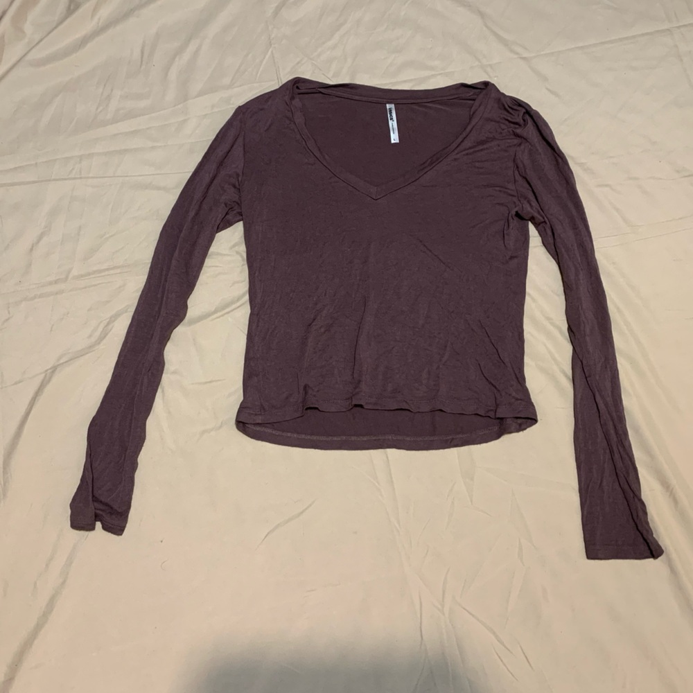 Tresics Brown Waist Crop Long Sleeve